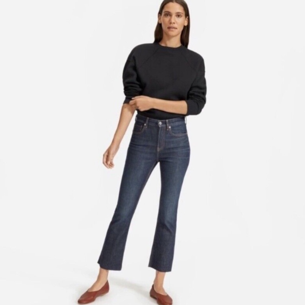 Everlane Dark Blue Cropped Jeans Raw Hem